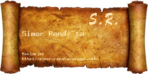 Simor Renáta névjegykártya